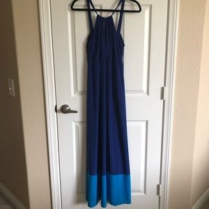 Blue colorblock maxi dress Size M